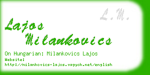 lajos milankovics business card